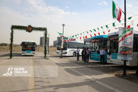 گزارش تصویری | آیین رونمایی از ۲۵ دستگاه اتوبوس جدید در مشهد