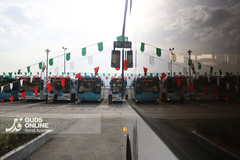 گزارش تصویری | آیین رونمایی از ۲۵ دستگاه اتوبوس جدید در مشهد