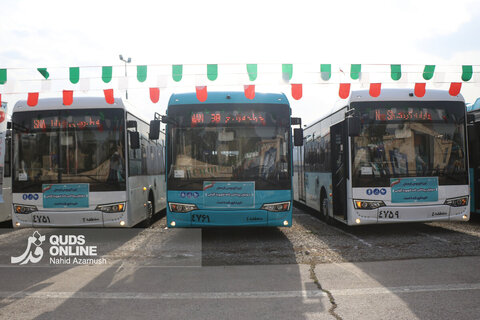 گزارش تصویری | آیین رونمایی از ۲۵ دستگاه اتوبوس جدید در مشهد