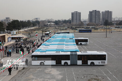 گزارش تصویری | آیین رونمایی از ۲۵ دستگاه اتوبوس جدید در مشهد