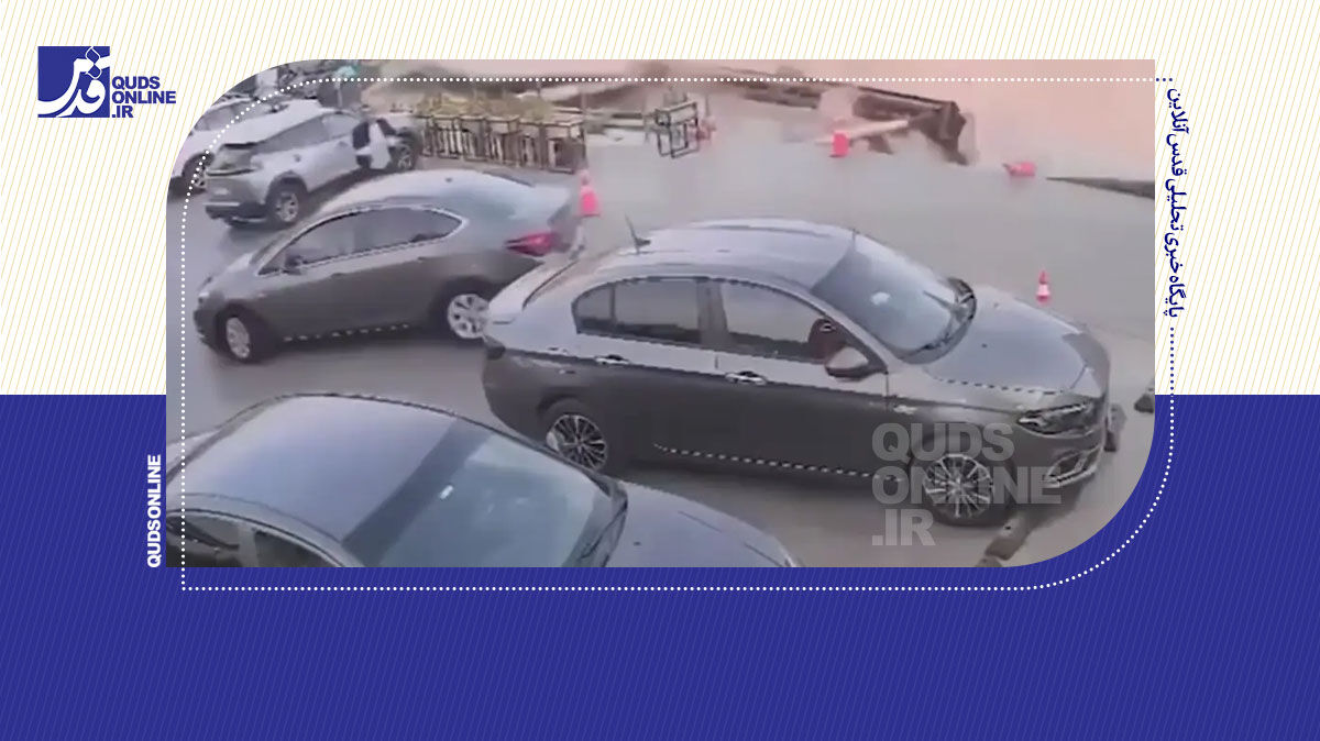 فیلم | فرو رفتن پمپ‌بنزین قاهره در شکاف ۱۵ متری