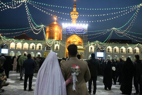 حرم مطهر رضوی در شب نیمه شعبان