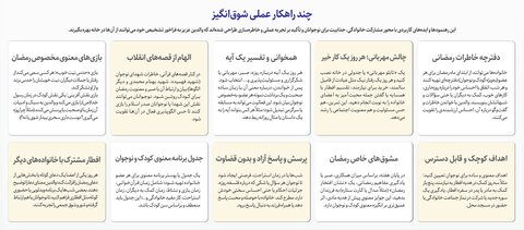 راهکارهایی عملی به منظور آمادگی ورود به ماه مبارک رمضان برای کودکان و نوجوانان/ رمضانی با شور و نشاط برای فرزندان