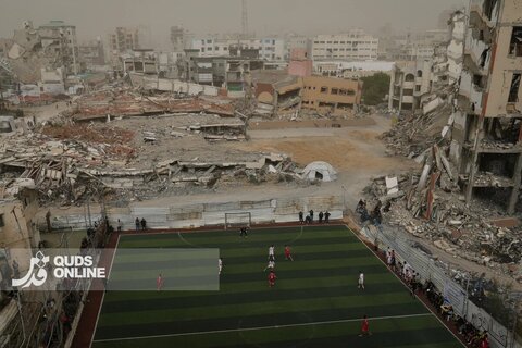 عکس | بازگشت فوتبال به غزه