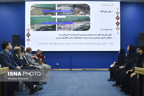 عکس | تصاویری از ارائه آمار نگران کننده دریای خزر در سفر رییس جمهور به مازندران