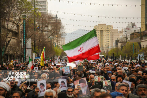تشییع پیکر 8 شهید حملات جنایتکارانه رژیم صهیونیستی و آمریکای متجاوز