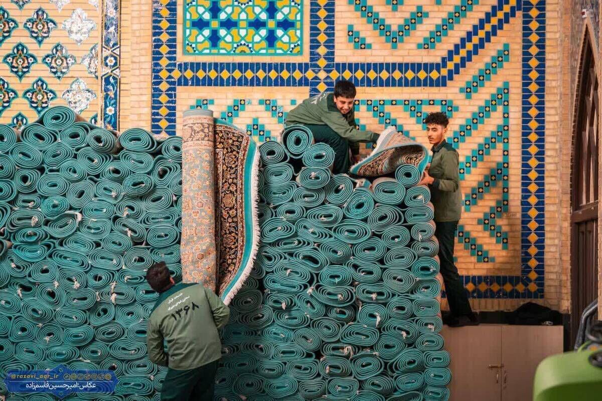 آماده‌سازی فضاهای مسقف حرم مطهر رضوی برای شب‌زنده‌داران شب‌های قدر