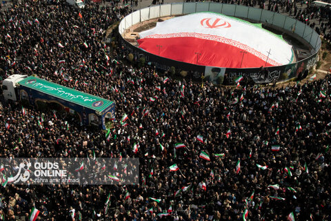 مراسم تشییع «علی لاریجانی»، «غلامرضا سلیمانی» و قهرمانان «ناو دنا»