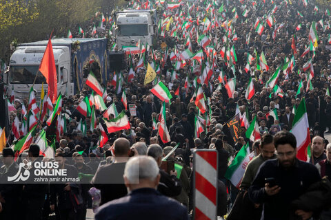 مراسم تشییع «علی لاریجانی»، «غلامرضا سلیمانی» و قهرمانان «ناو دنا»