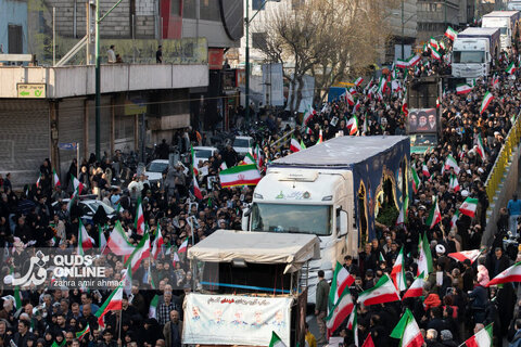 مراسم تشییع «علی لاریجانی»، «غلامرضا سلیمانی» و قهرمانان «ناو دنا»