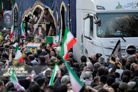 مراسم تشییع «علی لاریجانی»، «غلامرضا سلیمانی» و قهرمانان «ناو دنا»