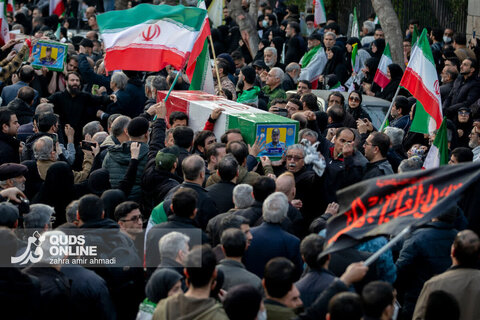مراسم تشییع «علی لاریجانی»، «غلامرضا سلیمانی» و قهرمانان «ناو دنا»