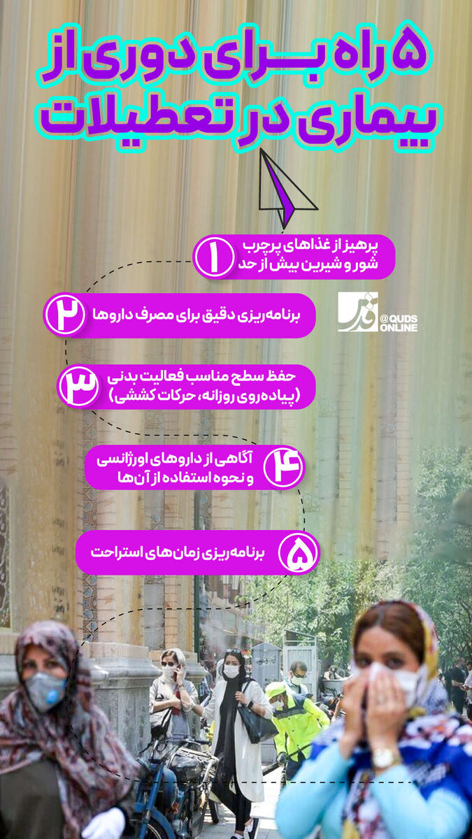 اینفوگرافیک | ۵ راه برای دوری از بیماری در تعطیلات