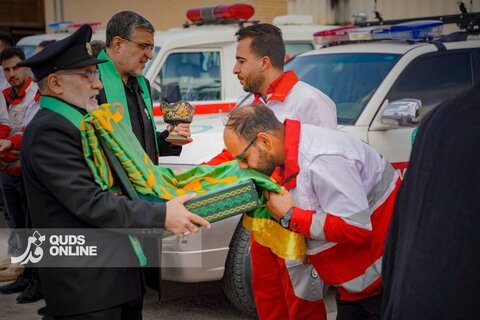 گزارش تصویری | بازدید کاروان خادمان حرم رضوی از مرکز عملیات اصفهان
