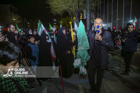 برگزاری تجمع مردمی «حمایت از ولایت و مدافعان وطن» در موکب رسانه ای قدس