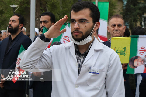 گزارش تصویری | تجمع سراسری کادر سلامت در محکومیت حملات غیرانسانی آمریکایی-صهیونی در بیمارستان امام رضا (ع) مشهد