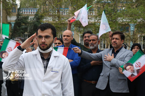 گزارش تصویری | تجمع سراسری کادر سلامت در محکومیت حملات غیرانسانی آمریکایی-صهیونی در بیمارستان امام رضا (ع) مشهد