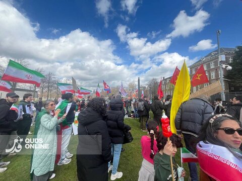 تجمع ضدآمریکایی و ضدصهیونیستی در آمستردام در حمایت از ایران