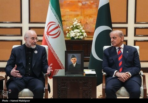 دیدار نخست وزیر پاکستان با محمدباقر قالیباف رئیس مجلس شورای اسلامی
