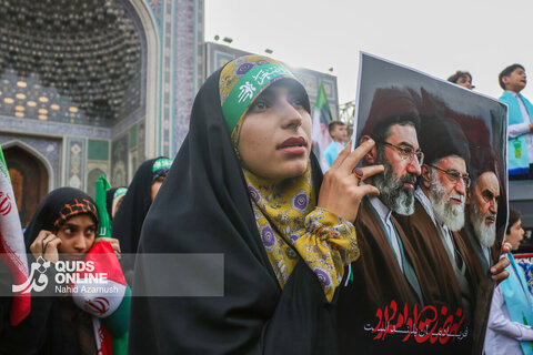 گزارش تصویری | اجتماع بزرگ «مشت‌های گره‌کرده» در حرم مطهر رضوی