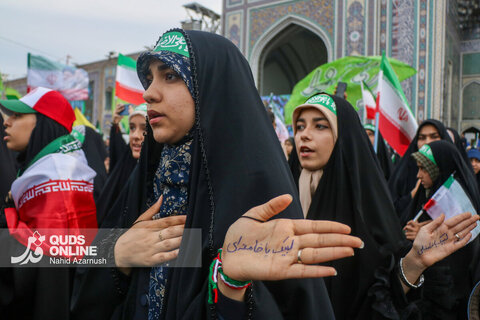 گزارش تصویری | اجتماع بزرگ «مشت‌های گره‌کرده» در حرم مطهر رضوی