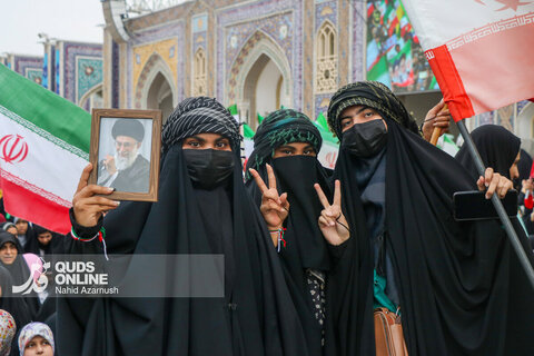 گزارش تصویری | اجتماع بزرگ «مشت‌های گره‌کرده» در حرم مطهر رضوی