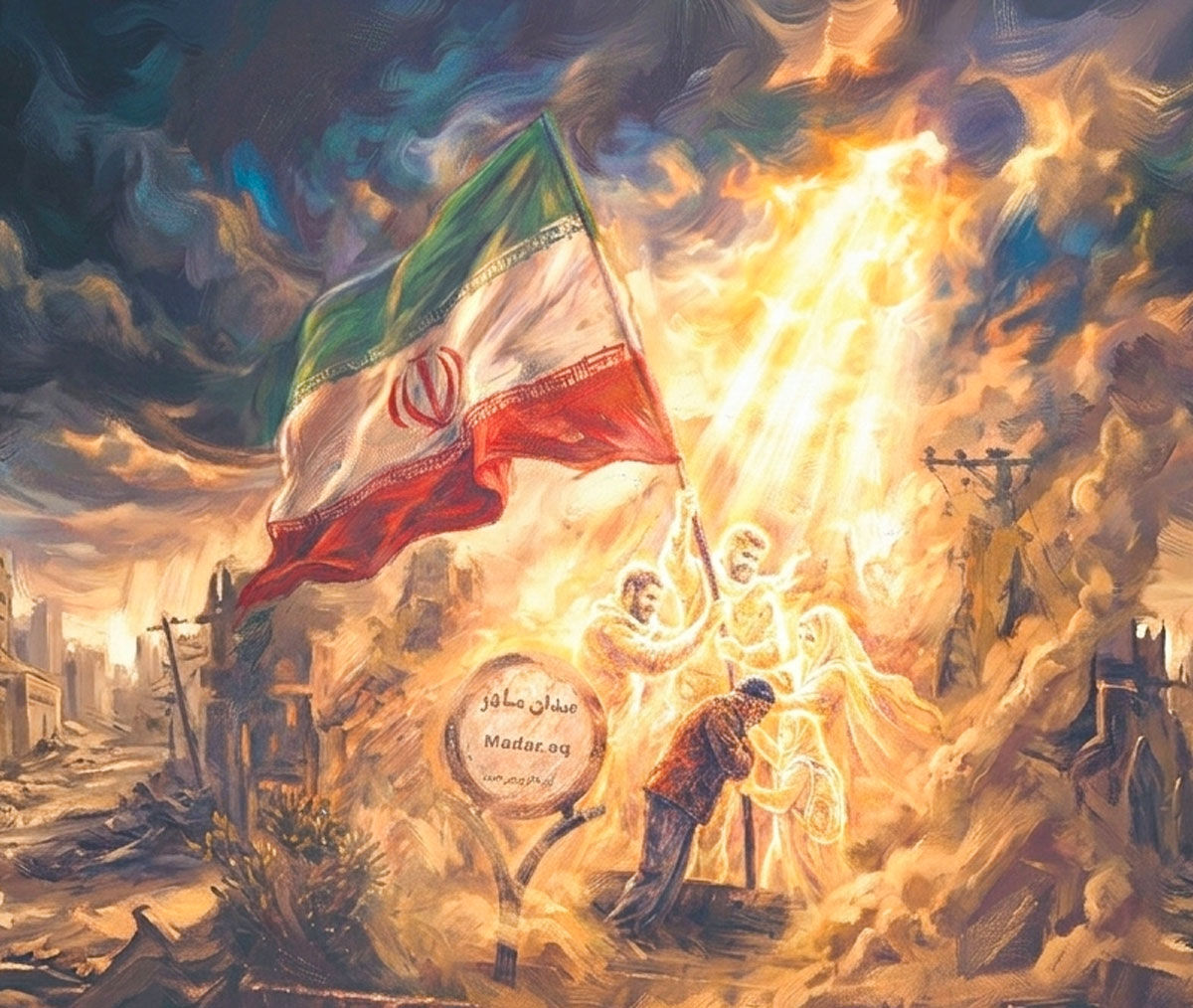 پرچمداری در طوفان / گفت‌وگو با پیرمرد ۷۲ ساله بیرجندی که پرچم ایران را در طوفان افراشته نگه داشت و نماد مقاومت ایرانیان شد