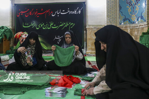 گزارش تصویری | دوخت لباس مراسم شیرخوارگان حسینی در مشهد