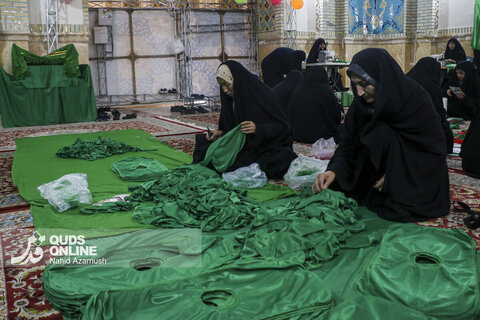 گزارش تصویری | دوخت لباس مراسم شیرخوارگان حسینی در مشهد