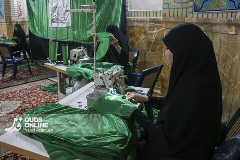 گزارش تصویری | دوخت لباس مراسم شیرخوارگان حسینی در مشهد