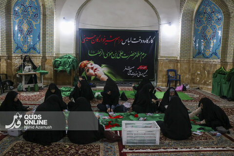 گزارش تصویری | دوخت لباس مراسم شیرخوارگان حسینی در مشهد