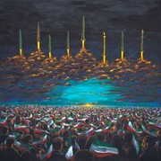 قابی از اتحاد و اراده/ رونمایی از اثر جدید مرکز هنرهای تجسمی در شبِ موشکی ایران