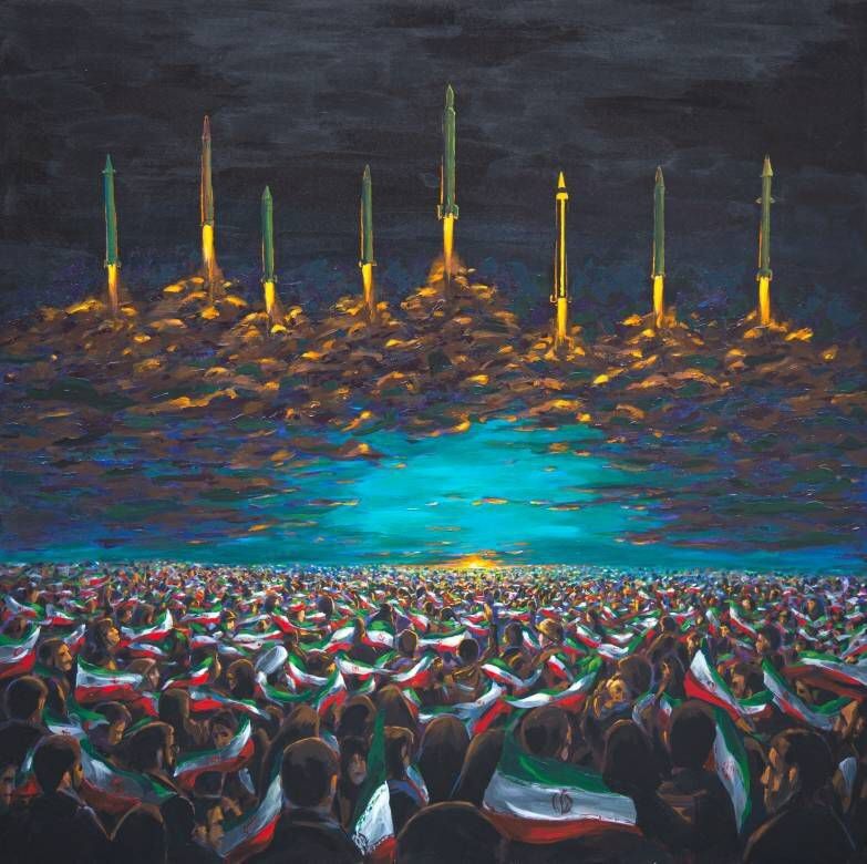 قابی از اتحاد و اراده/ رونمایی از اثر جدید مرکز هنرهای تجسمی در شبِ موشکی ایران