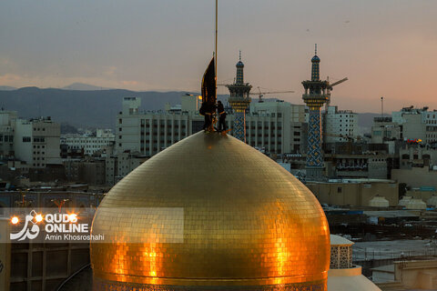 گزارش تصویری | آیین سنتی اذن عزا در حرم مطهر رضوی