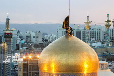 گزارش تصویری | آیین سنتی اذن عزا در حرم مطهر رضوی