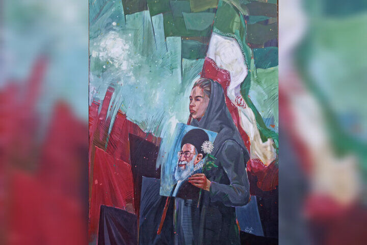 رونمایی از تابلوی «راه روشن» در کارگاه نقاشی «امام شهید»