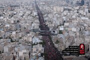 عکس | تصاویر هوایی از جمعیت حاضر در مراسم تشییع پیکر رهبر شهید انقلاب در تهران