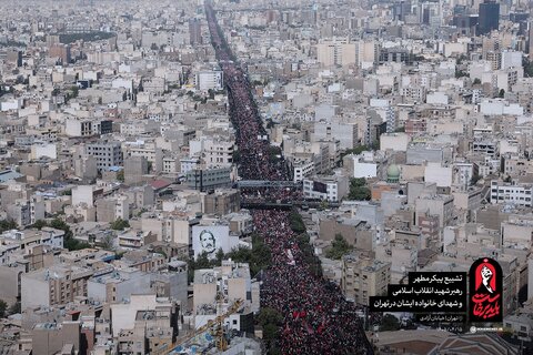 عکس | تصاویر هوایی از جمعیت حاضر در مراسم تشییع پیکر رهبر شهید انقلاب در تهران
