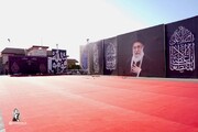 عکس | تصاویر محل ادای احترام به پیکر مطهر رهبر شهید در فرودگاه نجف اشرف