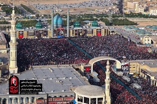 عکس | تصاویر هوایی از «بدرقه آقای شهید ایران» در میان جمعیت عظیم مردم قم - مسجد مقدس جمکران