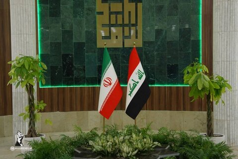 عکس | تصاویر محل ادای احترام به پیکر مطهر رهبر شهید در فرودگاه نجف اشرف
