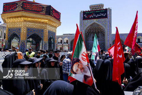 حال و هوای حرم مطهر رضوی یک روز مانده به تشییع و تدفین رهبر شهید انقلاب