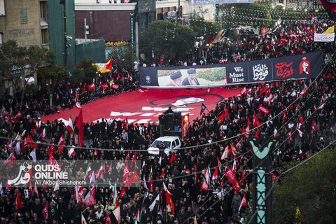 زبان پرچمها درمراسم تشییع قائد شهید انقلاب