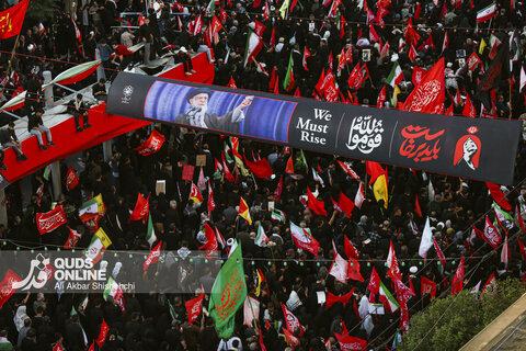 زبان پرچمها درمراسم تشییع قائد شهید انقلاب