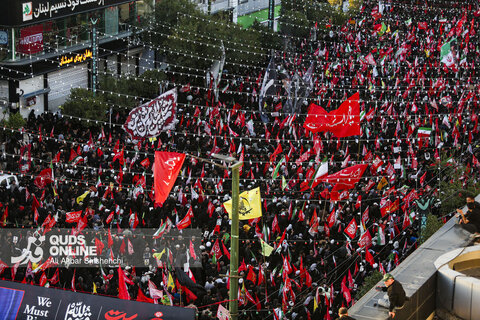 زبان پرچمها درمراسم تشییع قائد شهید انقلاب