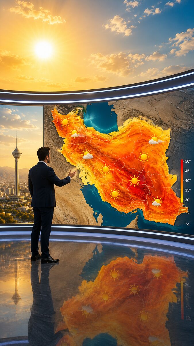 وضعیت آب و هوای کشور برای روز یکشنبه ۴ مرداد  ۱۴۰۵