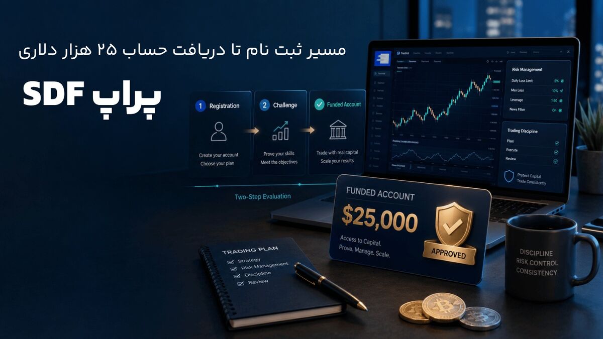 پراپ فرم SDF؛ مسیر ثبت نام تا دریافت حساب ۲۵ هزار دلاری