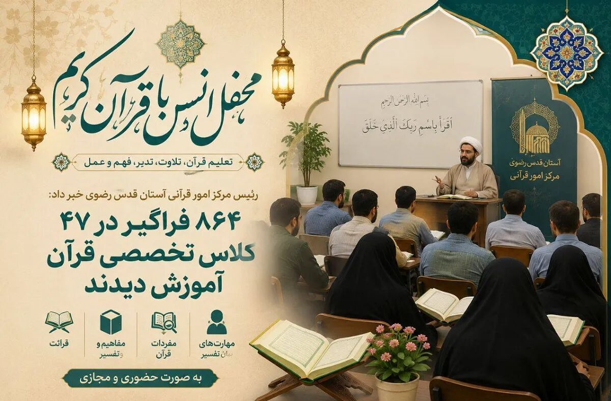 آموزش ۸۶۴ فراگیر در ۴۷ کلاس تخصصی قرآن