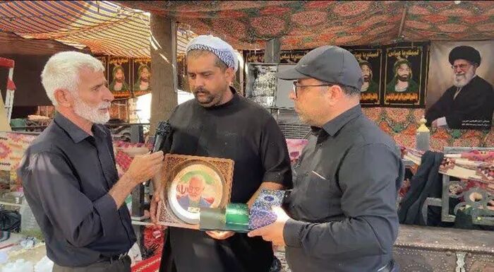 تجلیل خادم‌یاران کرمان از موکب‌داران عراقی در مسیر اربعین