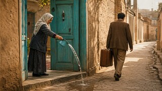 فیلم | راز یک کاسه آب پشت‌سر مسافر